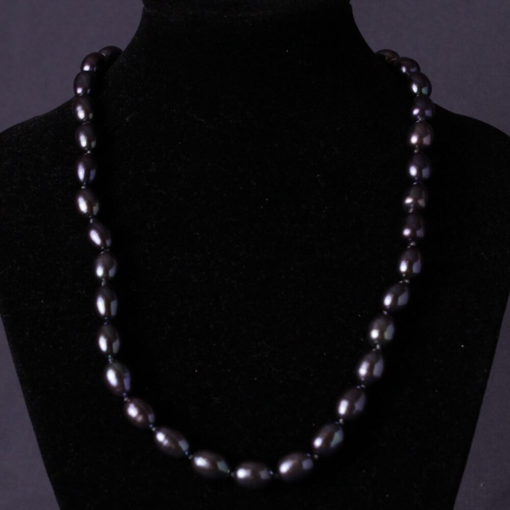 Honora Fresh Water Pearl Necklace & Earring Set, Gray, 16" in box
